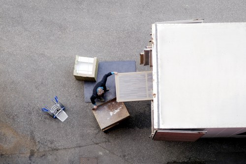 Packed household items ready for collection by a Shepherds Bush removals company