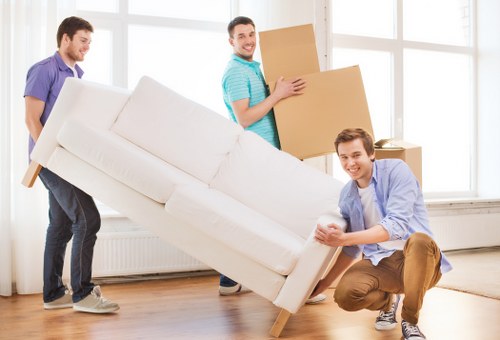 Furniture and boxes being loaded for a Shepherds Bush relocation