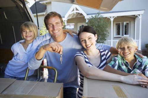 Careful loading of furniture into a moving van